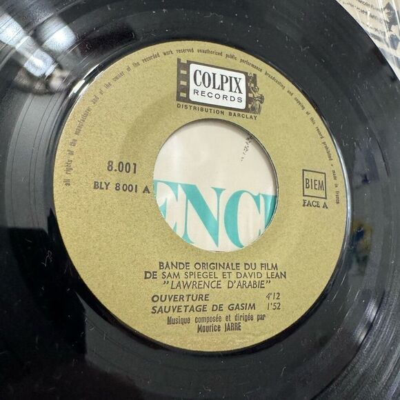 MAURICE JARRE Lawrence d'Arabie France EP 7 1963 OST - Picture 4 of 8